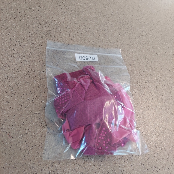 Pink sequins bling gymnastics dance Leotard bright fun cute small dollies & me - Picture 7 of 9